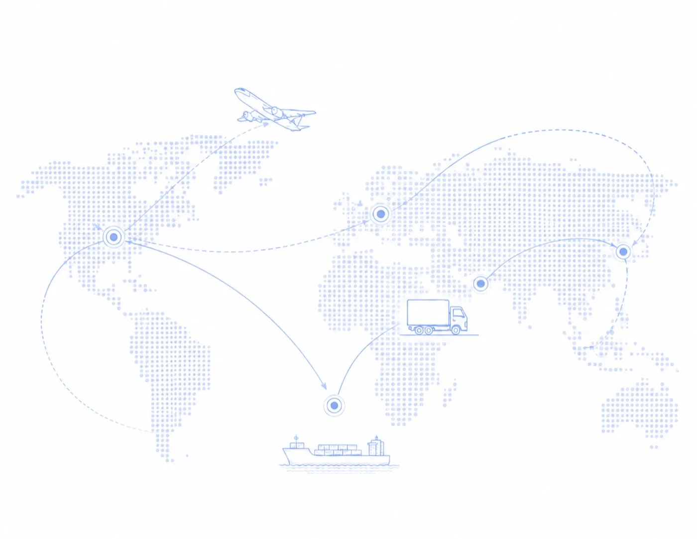 Worldwide freight network — air, sea and express